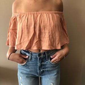 LF peach off the shoulder top